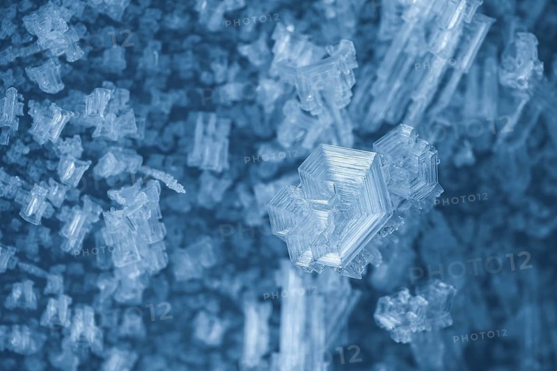 Ice crystals on glacier wall, glacier cave, ice cave, Morteratsch glacier, Engadin, Graubünden, Switzerland