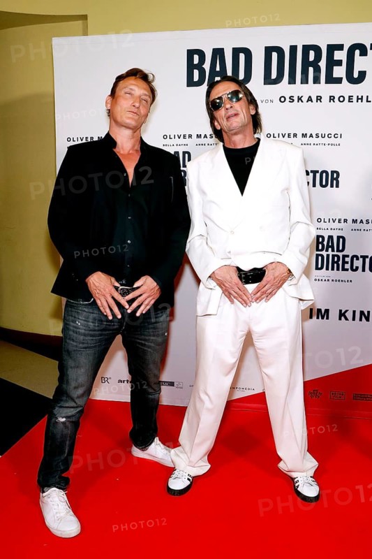 Oliver Masucci and Oskar Röhler at the Berlin premiere of Bad Director at the Babylon cinema in Berlin on 7 May 2024