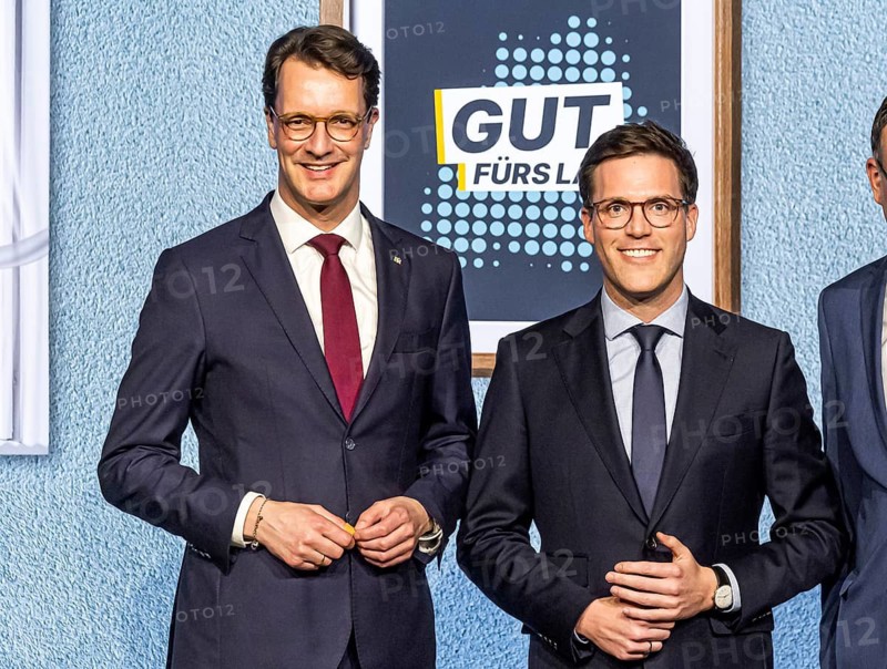 Election campaign rally of the top CDU candidate for the office of Prime Minister in BW Manuel Hagel. North Rhine-Westphalia MP Hendrik Wüst is a guest at the format Bühne frei. 2026 state election in Baden-Württemberg. Waiblingen, Baden-Württemberg, Germany