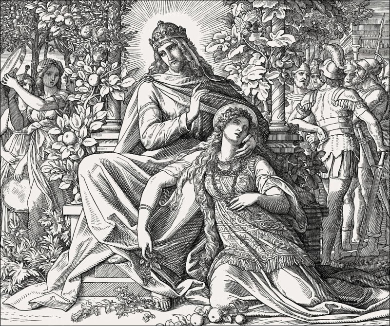 Solomon and Lady Wisdom, Book of Wisdom, Old Testament, by Julius Schnorr von Carolsfeld