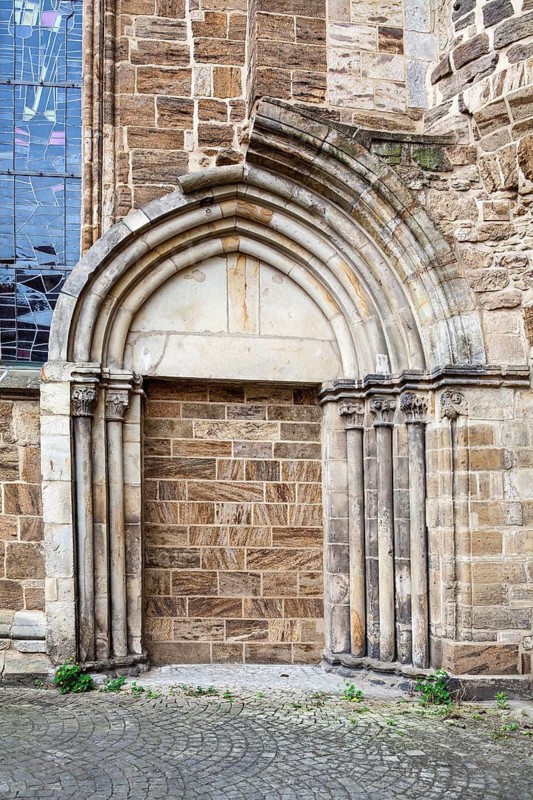 Bricked up portal, Minden Cathedral, Minden, North Rhine-Westphalia, Germany