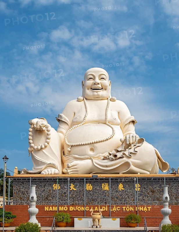 Statue of Budai - Laughing Buddha, Vinh Trang Temple, My Tho, Mekong Delta, Vietnam