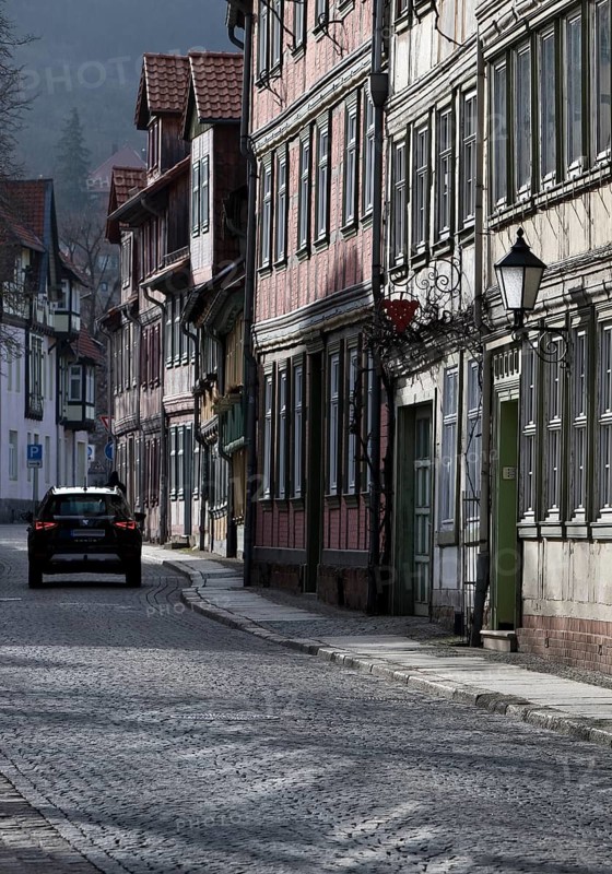 Half-timbered houses in the old town centre, Wernigerode, Harz, Saxony-Anhalt, Germany