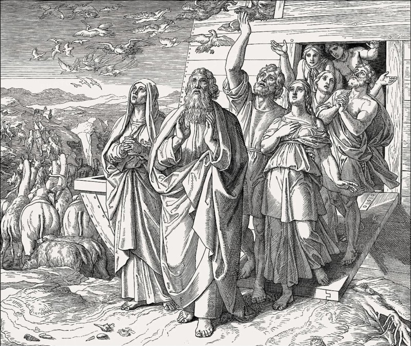 Noah Exits the Ark, Old Testament, by Julius Schnorr von Carolsfeld, 1860
