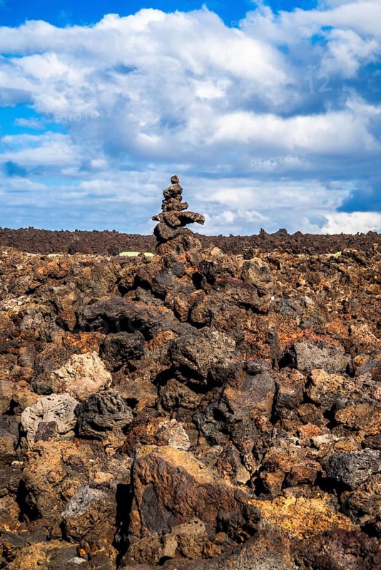 Lava masses, volcanic environment of the Timanfaya Fire Mountains, Lanzarote, Canary Islands, Spain