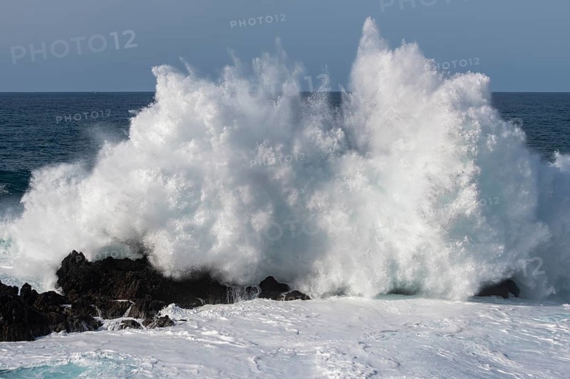 Waves on the ocean off Madeira, Porto Moniz, Madeira, Portugal