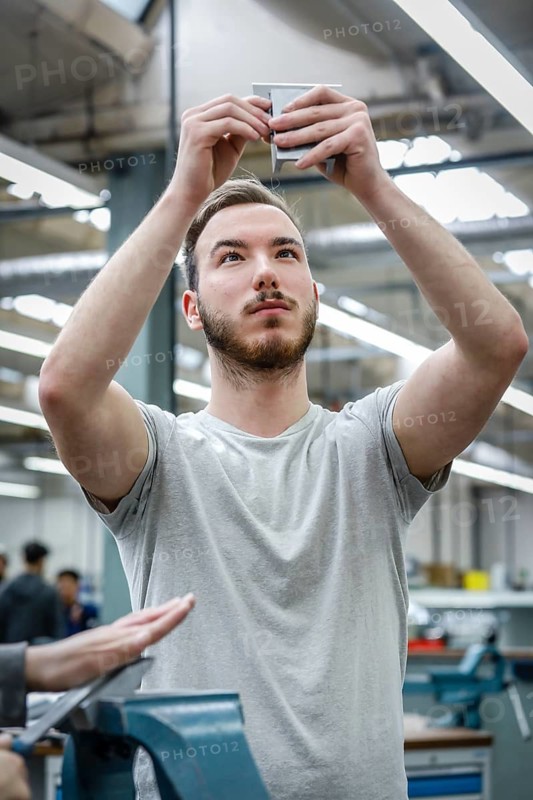 Remscheid, North Rhine-Westphalia, Germany - Trainees in the metalworking trades here during basic training, Remscheid Vocational Training Centre for the Metal and Electrical Industry. - FOR EDITORIAL USE ONLY!