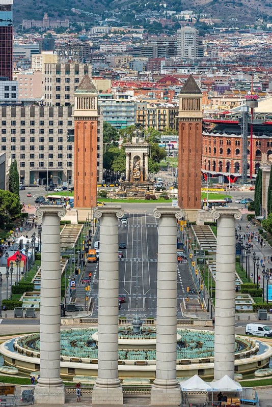 Placa d' Espanya and the font magica, Barcelona, Spain