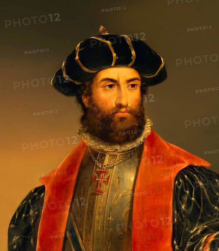 Vasco da Gama, c. 1460s – 1524, Portuguese explorer, digitally edited according to a painting by António Manuel da Fonseca