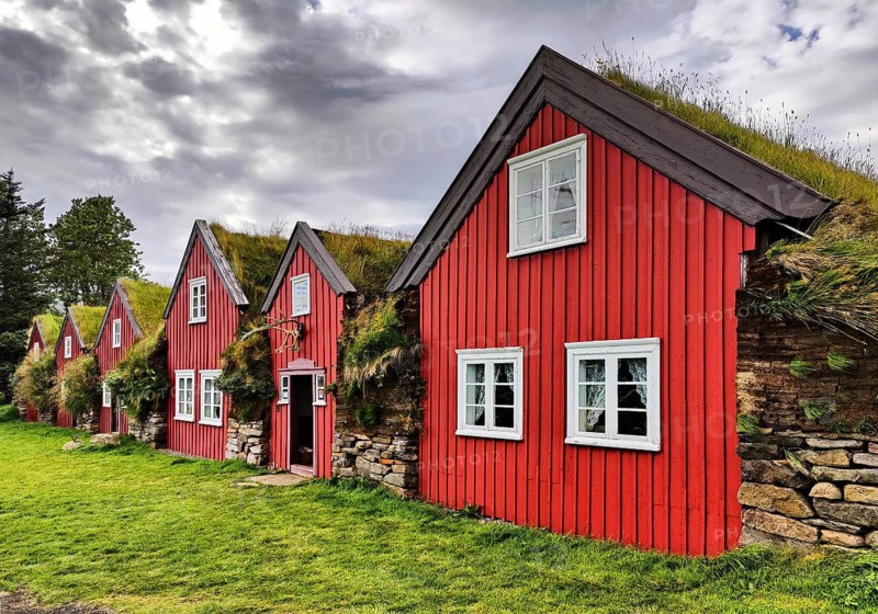 Bustarfell, a former peat farm, now a museum, East Iceland, Iceland