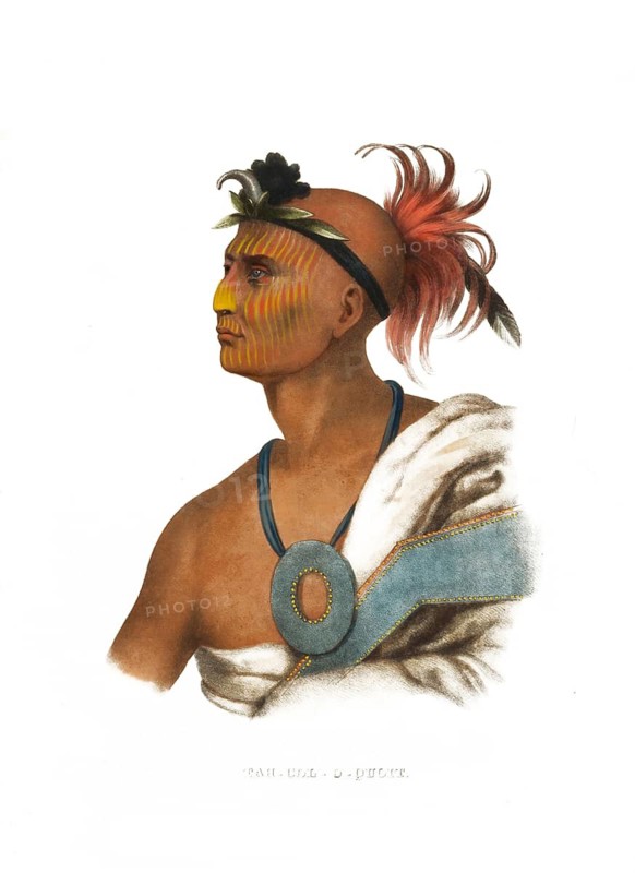 American Indian, Native American, Tah-Col-O-Quoit, Chief of the Cherokee tribe, United States of America, USA, Painting by Charles Bird King (1785, 1862), c. 1840, Historic, digitally restored reproduction from a 19th century original, Record date not stated