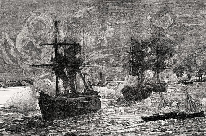 The Bombardment of Alexandria in Egypt by the British Mediterranean Fleet on 11-13 July 1882, From British Battles on Land and Sea, by James Grant