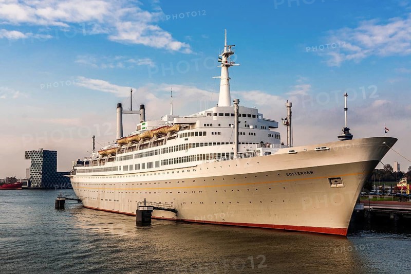 SS Rotterdam, former flagship of the Holland-America Line, today as a museum ship, hotel and restaurant in the port of Rotterdam, the Netherlands