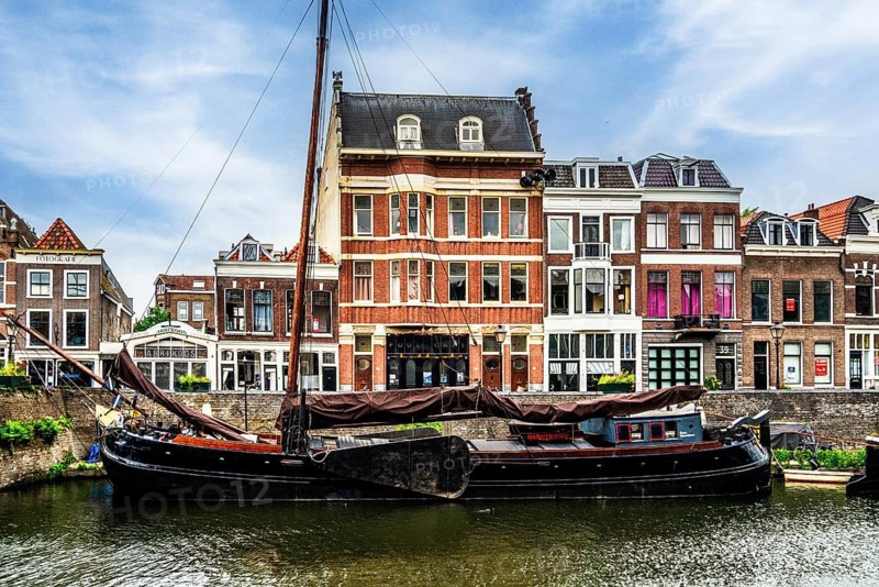 Delfshaven, historic district known for its picturesque harbor, starting point of the departure of the Pilgrim Fathers in 1620, Rotterdam, the Netherlands