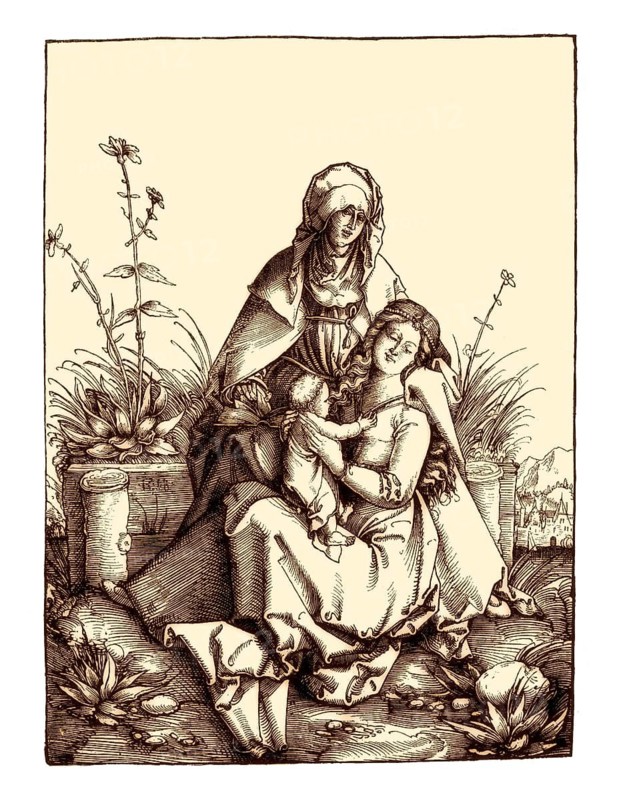 The Virgin Mary and Child with Saint Anne, by Albrecht Dürer, facsimile of the 19th century