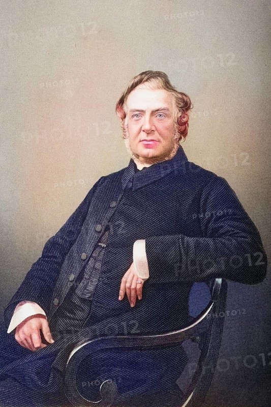 Hugh Stowell. Born on the Isle of Man 1799-1845, canon of Chester. Painted by DJ Pound after a photograph by J. Eastham from Manchester. From the book The Drawing-Room Portrait Gallery of Eminent Personages, Volume 2, published in London 1859, digitally restored reproduction from a 19th century original, record date not stated