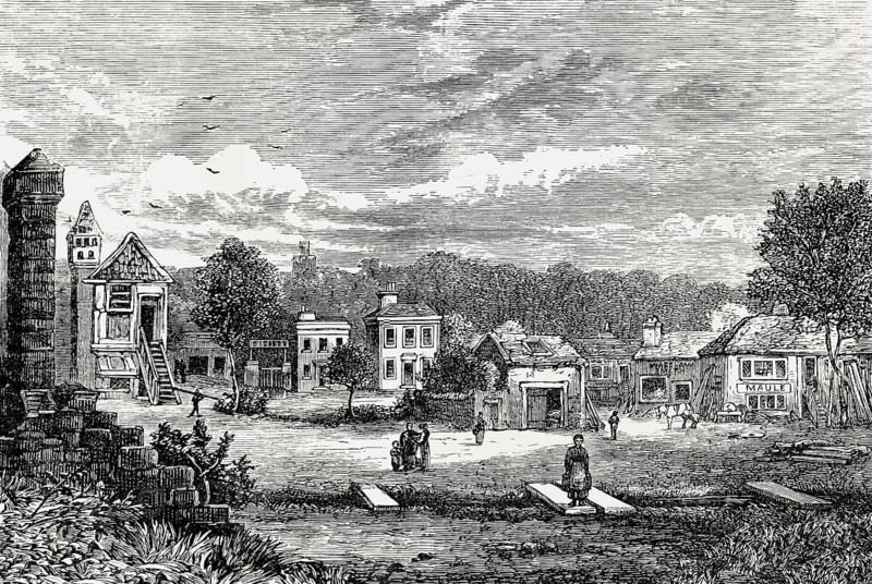 The village of Broughton in 1850, Edinburgh, Scotland, United Kingdom