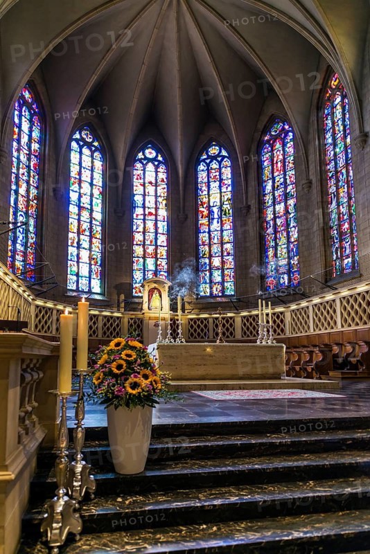 Interior view, Notre-Dame de Luxembourg Cathedral, Luxembourg City, Luxembourg, Luxembourg
