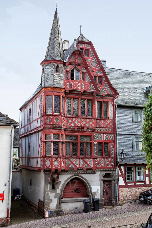 Half-timbered houses, Marburg, Hesse, Germany, Europe, Straßenszene, Fachwerkhäuser, Marburg, Hessen, Deutschland, Europa