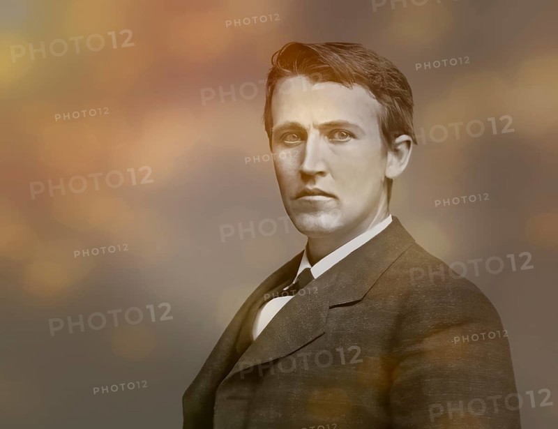 Thomas Alva Edison, 1847, 1931, American inventor, digitally edited according to a photography by Mathew Brady, 1878