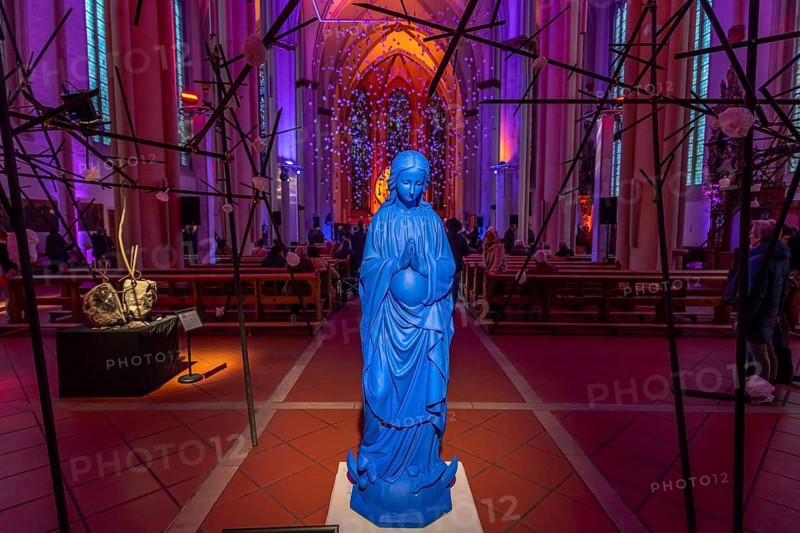 Art installation for City Advent in the interior of the Überwasserkirche in Münster, North Rhine-Westphalia, Germany