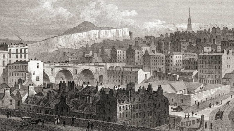 Part of the Old Town, from Princes Street, Edinburgh, Scotland, 19th century, from Modern Athens by Th. H. Shepherd