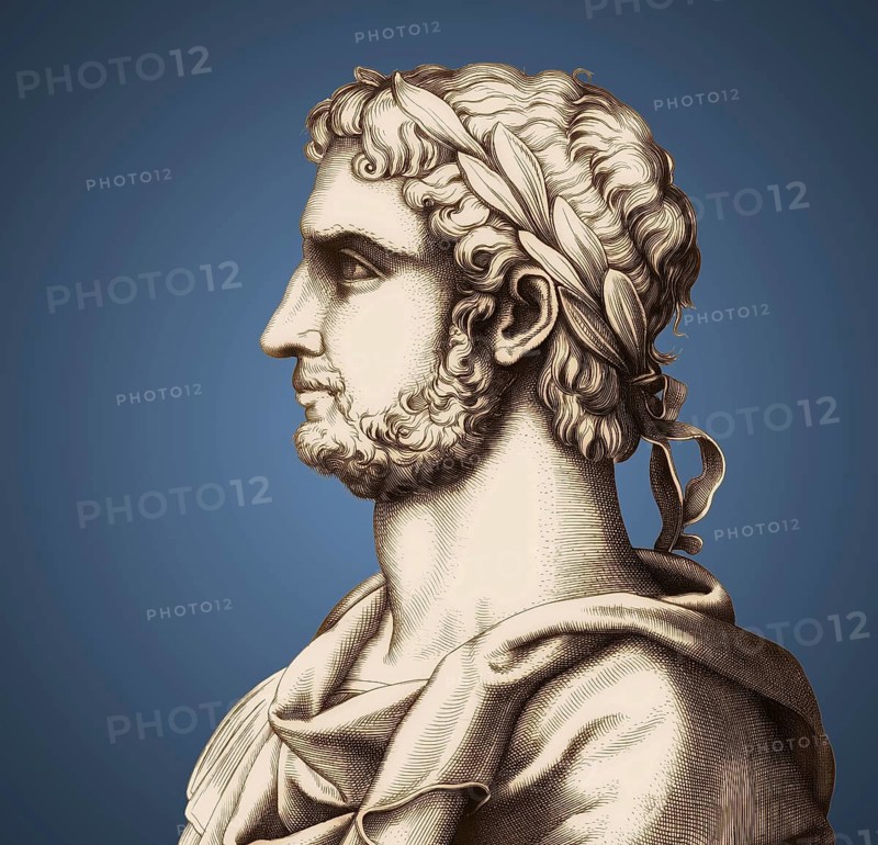 Hadrian or Publius Aelius Hadrianus Augustus, 76 - 138, Roman emperor, digitally edited