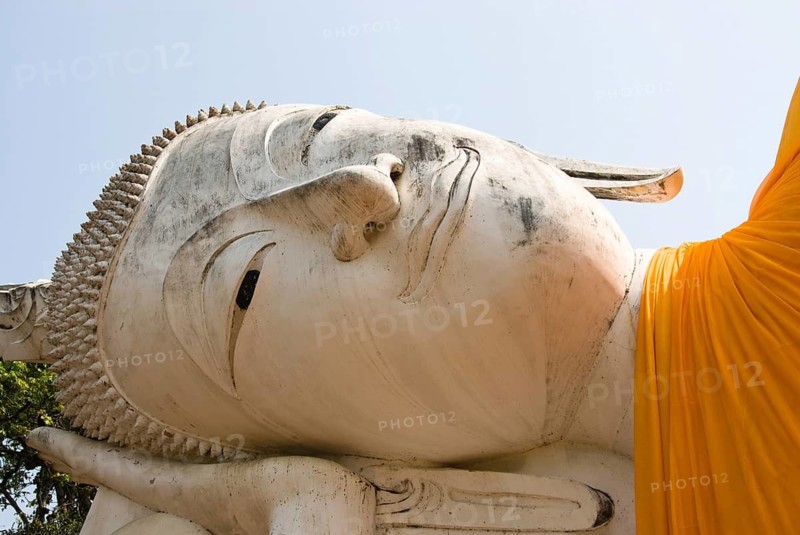 Reclining Buddha at Wat Khun Inthapramun temple near the city of Ang Thong, Thailand, Asia, Southeast Asia, Siam, Buddha statue, Buddha figure, Buddhism, Buddhist faith