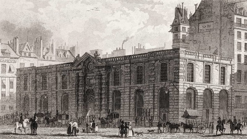 Château d'Eau, Paris, antique steel engraved print, 1831