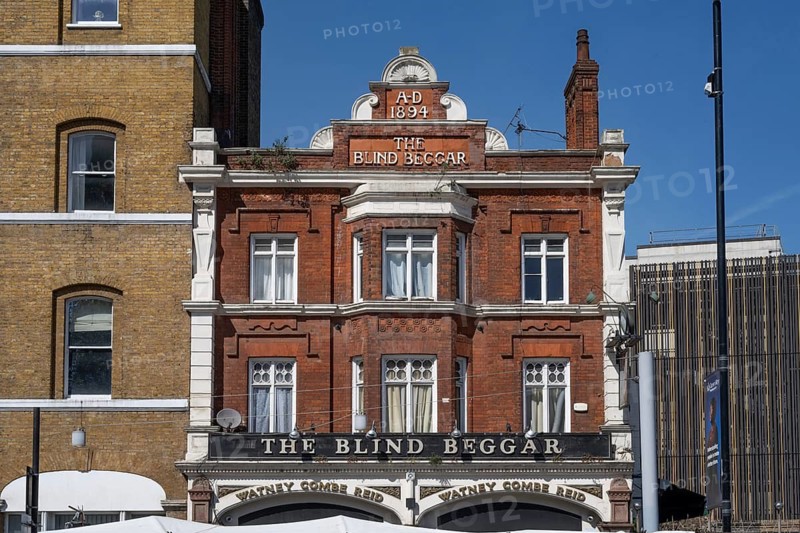 London, United Kingdom. April 9th 2026. The Blind Beggar, Whitechapel Road, the notorious pub is famous for its connections to East End gangsters The Krays, London, UK