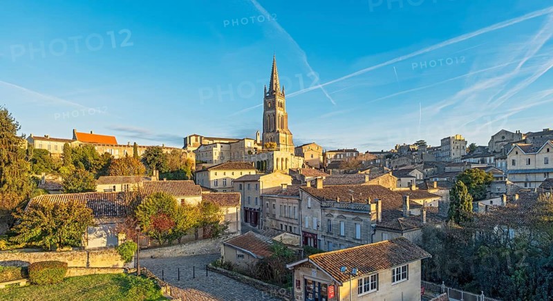 Panoramic view of old town of Saint-Emilion, France