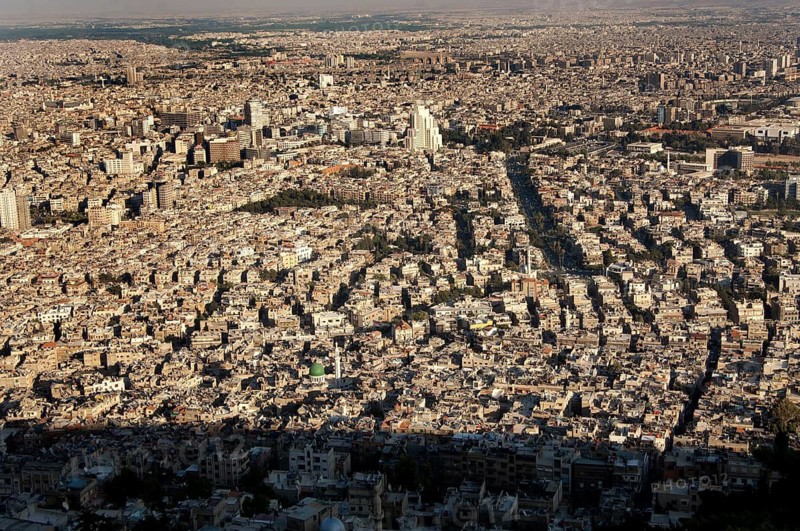 Damascus, Syria. May 25th 2008 Aerial view of the Syrian capital, Damascus, from mount Qasyun, Syria