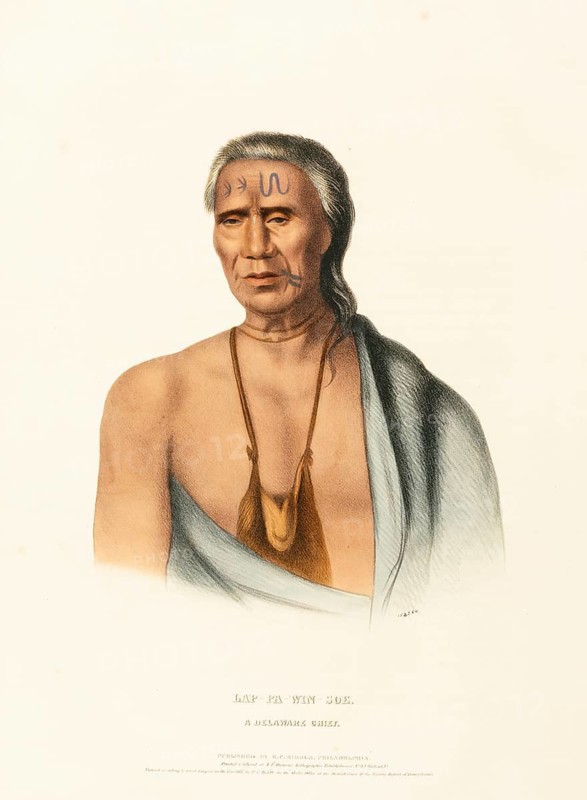 Lap-Pa-Win-Soe. A Delaware Chief (1837), Indians, Historical Indian Tribes of North America, Charles Bird King (1785, 1862), Historical, digitally restored reproduction from a 19th century original, Record date not stated