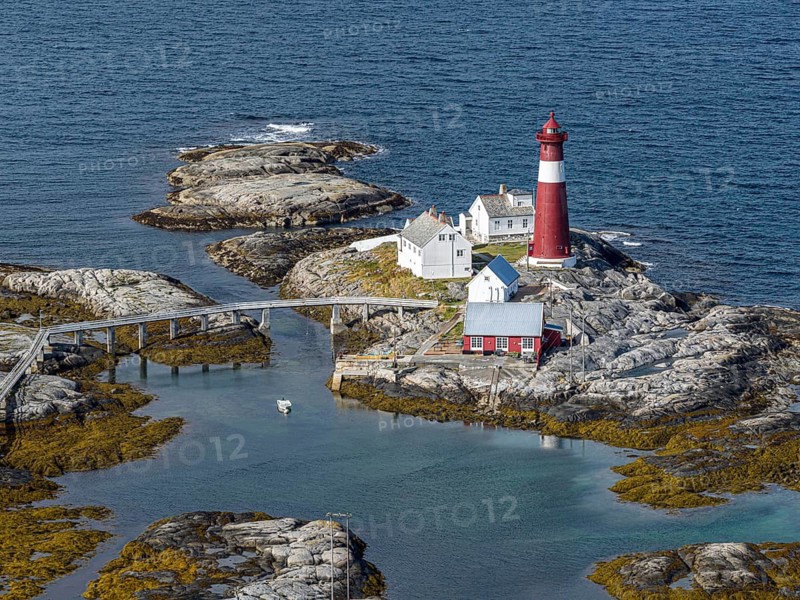 Aerial view of lighthouse Tranoy Fyr, Tranøy, Norway