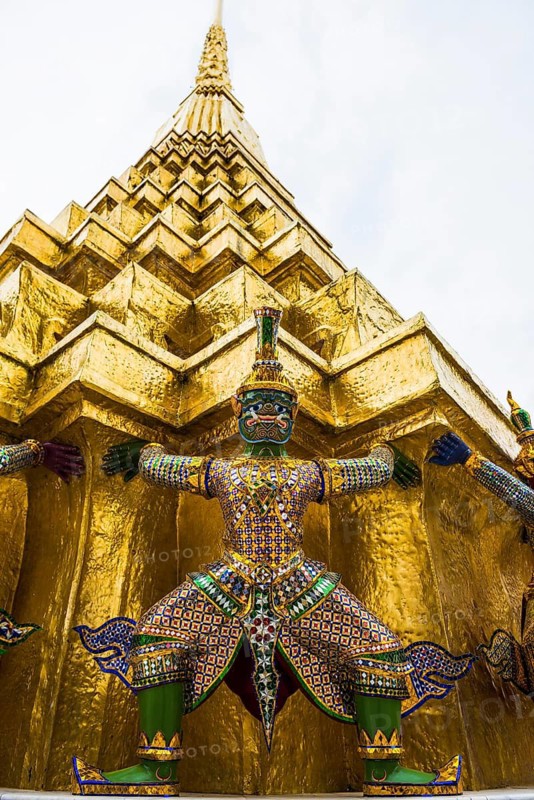 Wat Phra Kaeo temple, old royal palace, Bangkok, Thailand