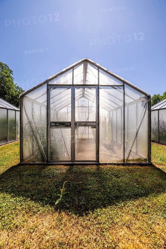 Mini greenhouses at the Leibniz Institute of Plant Genetics and Crop Plant Research IPK Gatersleben, Seeland, Saxony-Anhalt, Germany