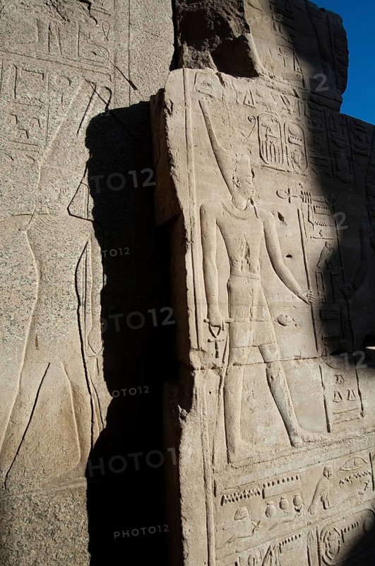 Luxor, Egypt. February 12th 2009 Pharaonic inscriptions at the ancient Egyptian ruins beside the Nile at Luxor, Egypt