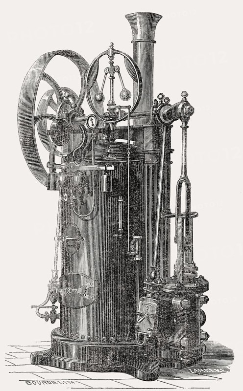 Transportable steam engine by M. Hermann-Lachapelle, 1862
