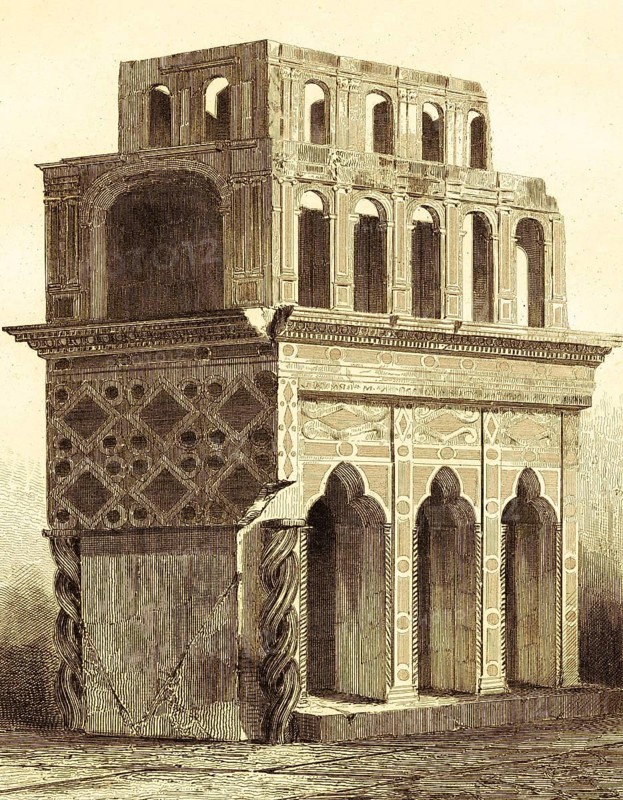 Tomb of the Anglo-Saxon King Edward the Confessor, Edward the Confessor, 11th century, architecture, reconstruction, stone construction, decorations, England, Great Britain, steel engraving, historical illustration 1842