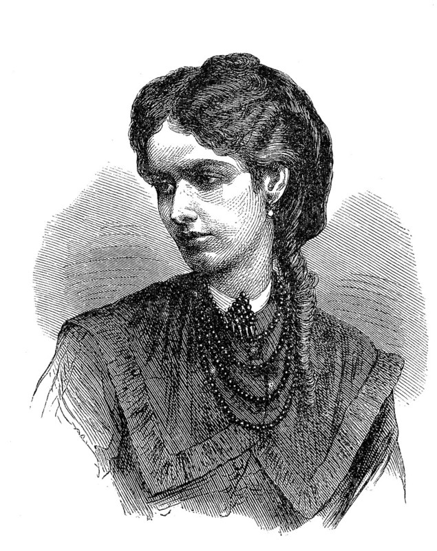 Agnes Prinzessin zu Salm-Salm, born Agnes Elisabeth Winona Leclerq Joy (25 December 1844 to 21 December 1912) began her career as a circus rider in Havana, Cuba, later she became an actress, Historical, digitally restored reproduction of a 19th century original, exact original date not known