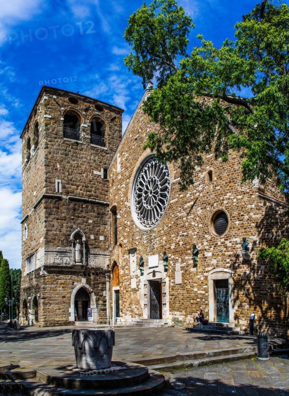 Cathedral of San Giusto with bell tower, Colle di San Giusto, Trieste, harbour town on the Adriatic, Friuli, Italy, Trieste, Friuli, Italy