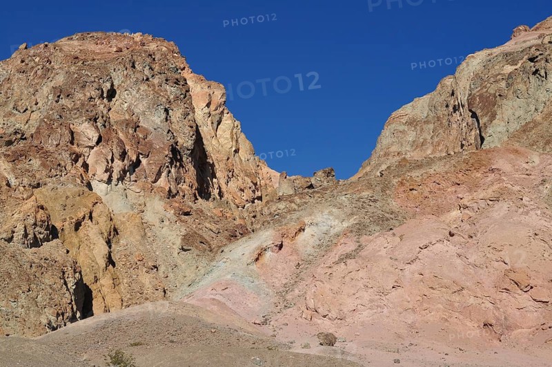 Colored rock formation in an arid desert region, Artist Drive, Death Valley National Park, Mojave Desert, California, Nevada, USA
