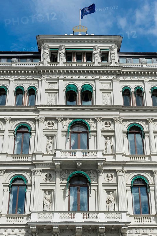 Facade of a hotel, window, balcony, building, property, magnificent, hotel, tourism, travel, architecture, historical, architectural style, building, Stockholm, Sweden
