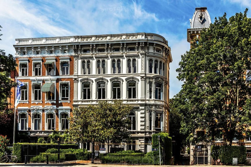 Stately house built around 1875 on behalf of port baron Hendrik Muller by architect H.J. van den Brink, Parklaan 1, Rijksmonument, Rotterdam, the Netherlands