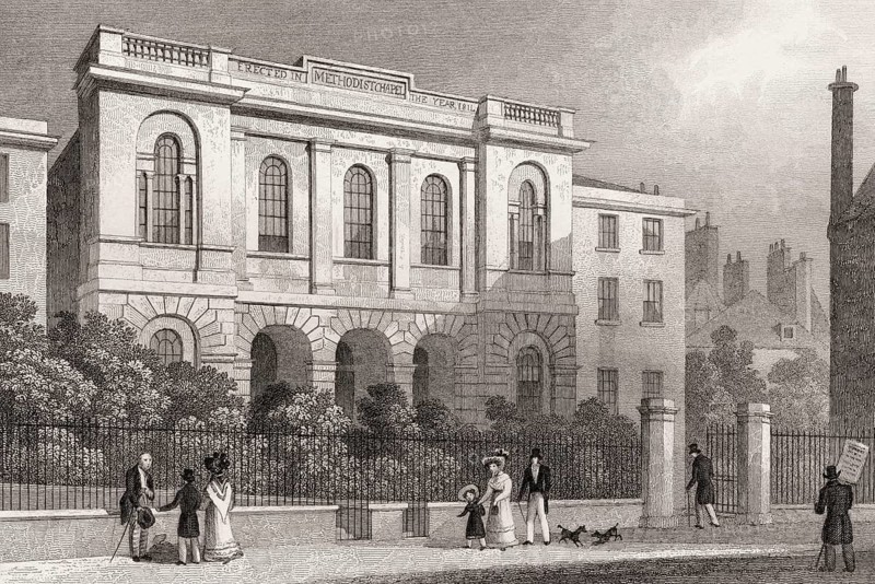 Methodist Chapel on Nicolson Square, Edinburgh, Scotland, 19th century, from Modern Athens by Th. H. Shepherd