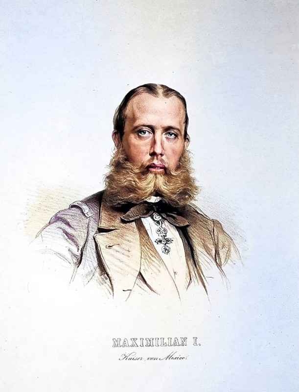 Archduke Ferdinand Maximilian Joseph Maria of Austria (born 6 July 1832 in Schönbrunn Palace near Vienna, died 19 June 1867 near Queretaro, Mexico) was born the second eldest son of Archduke Franz Karl, a son of Emperor Franz I, and Princess Sophie of Bavaria, Emperor of Mexico, Historical, digitally restored reproduction from a 19th century original, Record date not stated