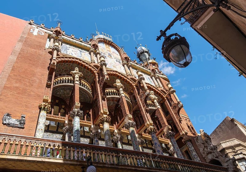 Facade of the Palau de la Música Catalana, Barcelona, Spain