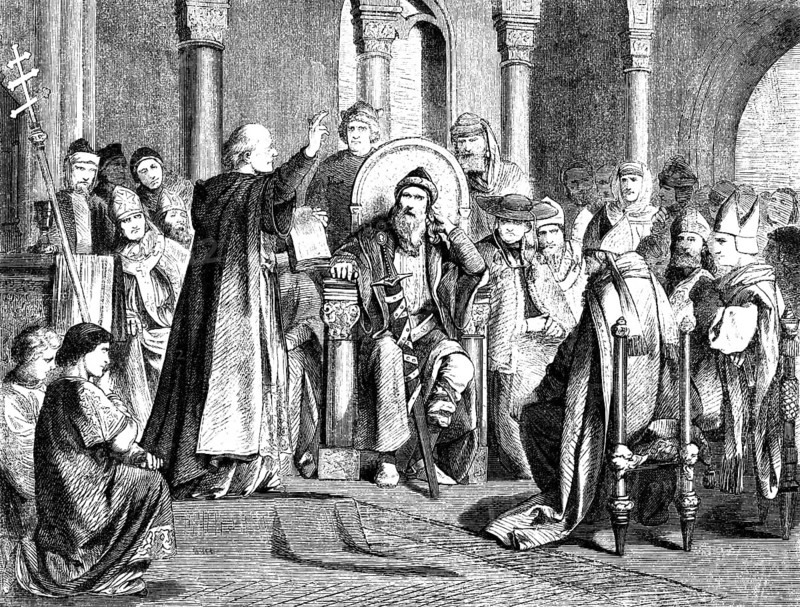 Charlemagne and the oath of purgation of Pope Saint Leo III, accused of adultery and perjury, Rome, on 23 December 800