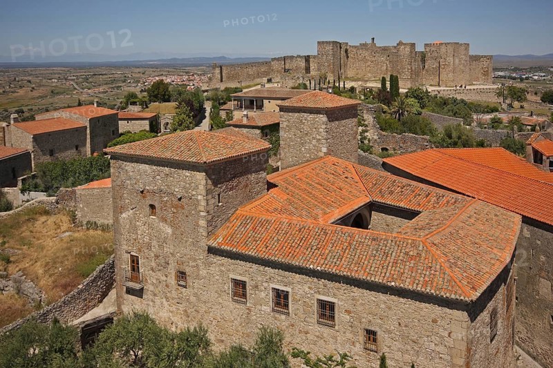 Cityscape with Castillo, Castle, Trujillo, Extremadura, Spain