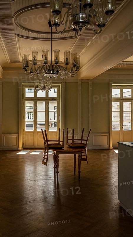Empty room of a former inn, Berlin, Germany